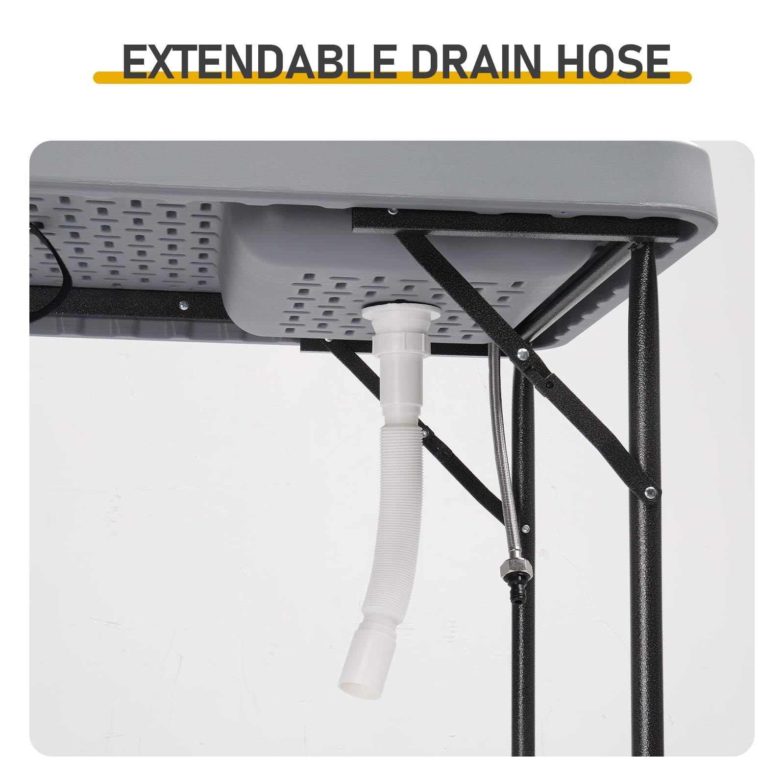 Folding Portable Fish Fillet & Hunting & Cutting Table with Sink Faucet