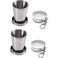 thumbnail image 1 of Taza plegable de acero inoxidable de 2 piezas,Taza retráctil de acero inoxidable,Llavero Taza plegable de copa de vino,para viajes al aire libre Suministros de camping Sailing Electrónica, 1 of 5
