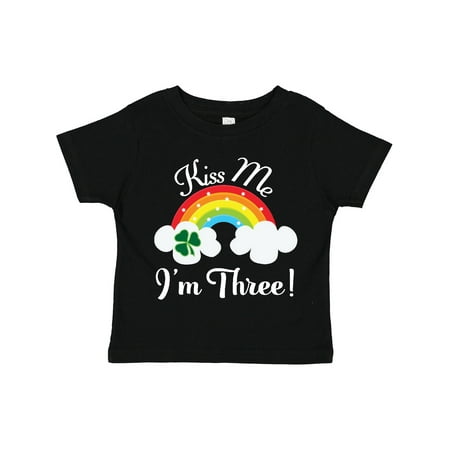 

Inktastic 3rd Birthday Kiss Me I m Three Irish Gift Toddler Boy or Toddler Girl T-Shirt