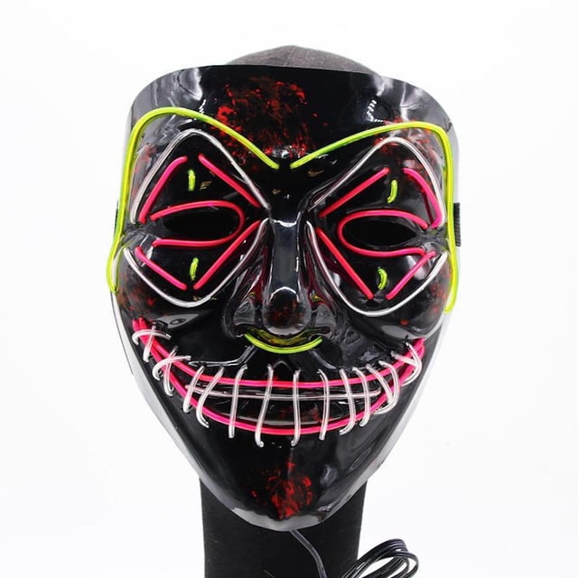 Máscara El Luminous Monster Black V Divertidas banderas de terror para Halloween