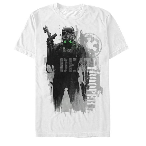 Men's Star Wars Rogue One Death Trooper Modern Profile  Graphic Tee White Small