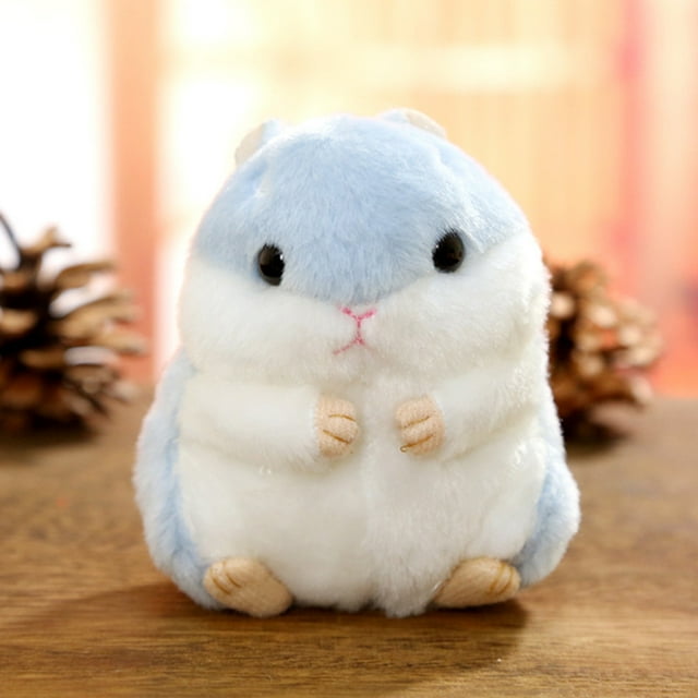 Lindo llavero de peluche con forma de hámster, llavero con forma de animal de peluche, colgante para bolso