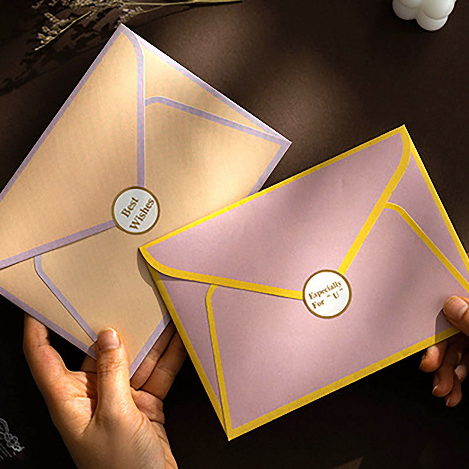 Lksixu Stationary Paper with Envelopes, 4 Sheets Letter Writing Paper with 2 Matching Envelopes and Stickers, 150GSM Heavy Weight Floral Style Stationary Writing Paper Cute Greeting Paper(7"x10")