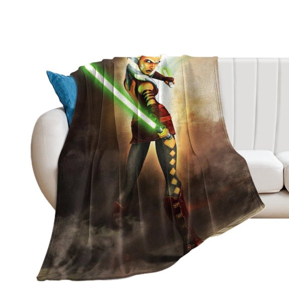 Ahsoka Tano Luxury Flannel Blanket - Super Soft Anti-Static Plush Warm Blanket for Sofa Bed - Extra Large Cozy Blanket for Men and Women, Home Decor Gift.