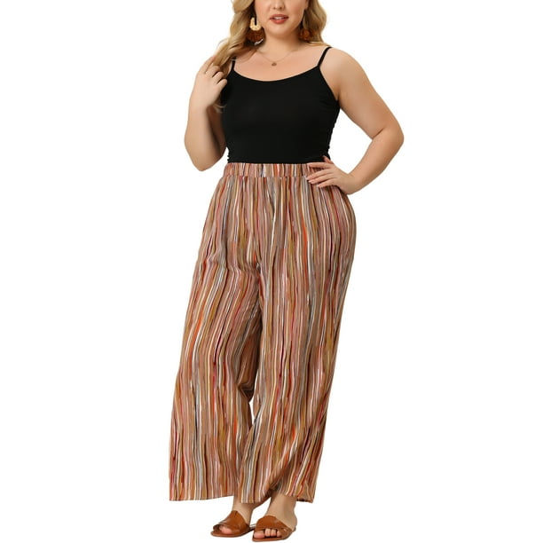 Pantalon large marron hotsell