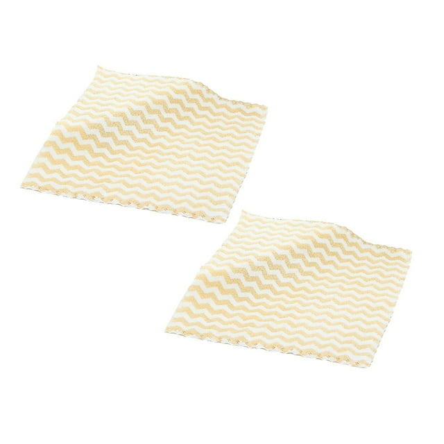 Oleegame 2PC Trashcans For Bedroom Coral Fleece Water-Absorbing Oil-Absorbing Household Wash Towel And Kitchen Rag Yellow