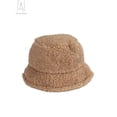 thumbnail image 2 of Gustave Fuzzy Bucket Hat for Women Winter Faux Fur Sherpa Bucket Hats Cloche Soft Warm Plush Fisherman Cap, Khaki, 2 of 9