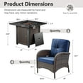 thumbnail image 2 of OPOHORO 5 - Pieces Patio Furniture Set with 30" Square Fire Pit Table, Outdoor Conversation Sets with 4 Lounge Chairs and Cushions, for Garden Lawn Balcony, Blue, 2 of 10