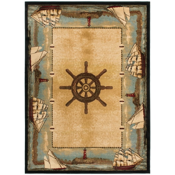 Mayberry Rug American Destination Key West Nautical Area Rug Ivory 2'2" x 3'3" 2' x 3'