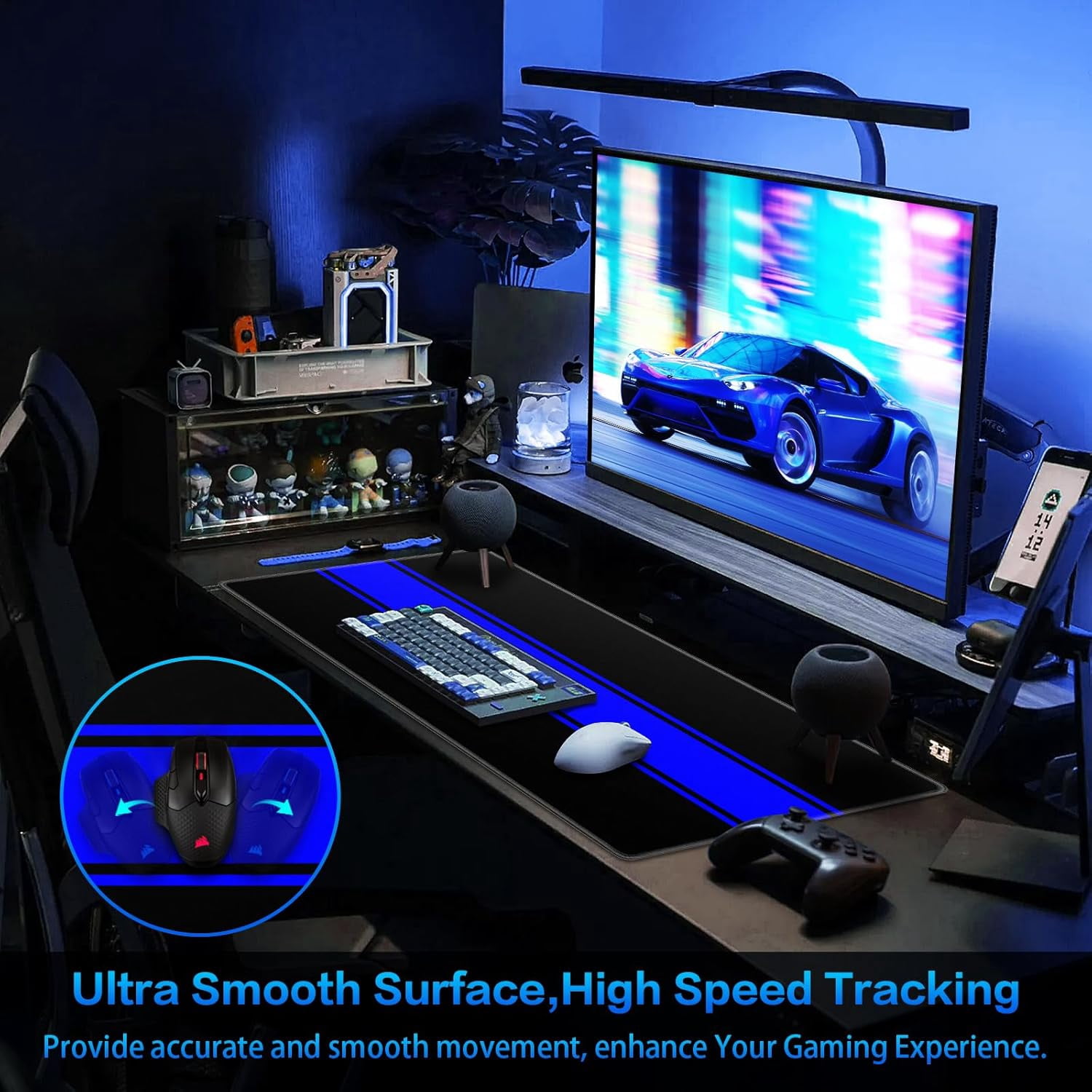 Extended Large Computer Mouse Pad 31.5x15.7inch Full Desk Mat NonSlip Base Perfect for Gaming, Office, and Home Includes Keyboard Support