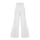 thumbnail image 4 of ICHUANYI Clearance Women's Fashion Casual High Waist Elastic Waist Solid Color Ruffle Wide Leg Long Pants(White, L) ICHUANYI WER2023081205318, 4 of 5