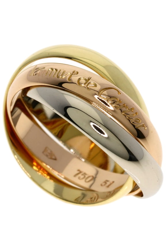 Pre-Owned Cartier Trinity #51 Ring, 18K Pink Gold/18K Yellow White Gold, Women's, CARTIER