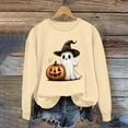 thumbnail image 3 of Neewe Women's Halloween Printed Crew Neck Sweatshirt Loose Soft Long Sleeve Pullover Casual Tops, 3 of 4