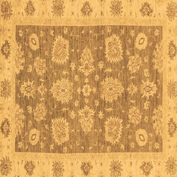 Ahgly Company Indoor Square Abstract Brown Modern Area Rugs, 4' Square