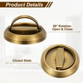 thumbnail image 3 of Uxcell Recessed Sliding Door Pulls Handles Round Hidden Closet Finger Flush Knob with Screws Yellow Bronze, 3 of 6