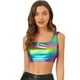 thumbnail image 1 of INSPIRE CHIC Chaleco Con Cuello En U Para Mujer, Sin Mangas, Para Fiesta, Clubwear, Camiseta Corta Metálica Brillante Morado oscuro XS, 1 of 6