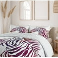 thumbnail image 6 of Ambesonne Animal Duvet Cover Sets, Ornamental Zebra Profile, 2-Queen, Purple Coral and Pink, 6 of 7