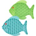 thumbnail image 1 of Mangeoire pour Chat pour Alimentation Lente, Lot de 2 Tapis en Forme de Poisson pour Chats, 1 of 5