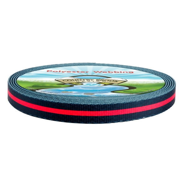 Country Brook Design® 5/8 inch Thin Red Line Polyester Webbing, 20 Yards