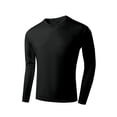 thumbnail image 4 of Yaoyar Men's Solid Sport Mesh Crew Neck Long Sleeve Pullover Top, Breathable Lightweight Quick Dry Athletic Tee for Gym Workout, 4 of 9