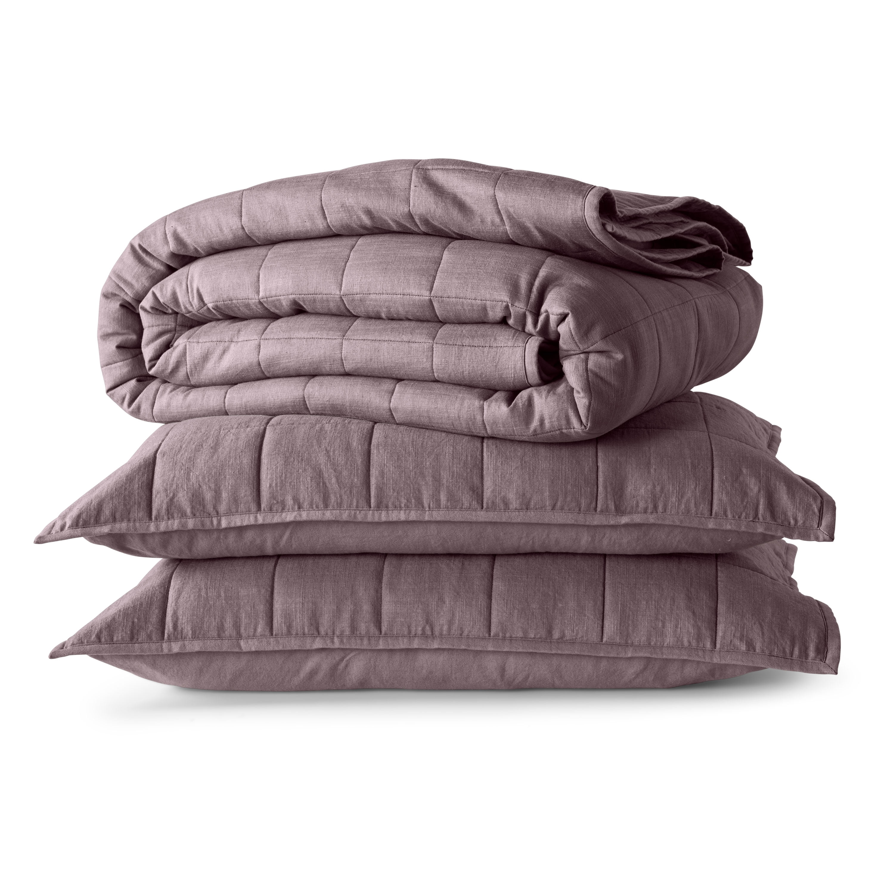 Allswell Cotton Linen Blend Quilt Set, Hazy Purple, Full/Queen