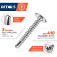 thumbnail image 3 of High-Strength #8 M4.2 Self-Tapping Sheet Metal Screws - 410 Stainless Steel Truss Head, Quick Tapping for Lath to Metal, 3 of 5