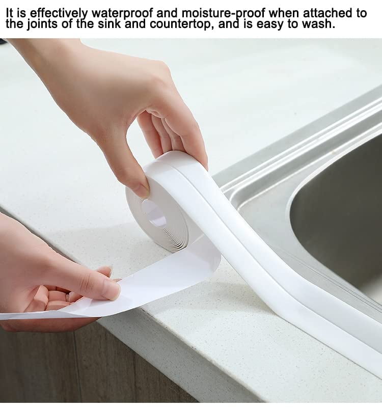 Caulk Strip, 2 Pack 1.5 inch x 10.5Ft Caulk Strip for Bathtub Self