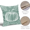thumbnail image 4 of Aqua Blue Fall Pillow Covers 18x18 Set of 2 White Pumpkin Maple Leaf Autumn Themed Thanksgiving Print Decorative Throw Pillows Outdoor Farmhouse Pillowcases Cushion Case Decor for Couch Sofa Bed, 4 of 6