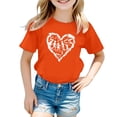 thumbnail image 4 of Wuxian Boys Kids Funny Shirts Fashionable Casual Striped Heart Graphic Round Neck Short Sleeved T Shirt Summer Breathable Cute Streetwear Blouse Comfort Tees Top,Orange,5-6 Years, 4 of 4