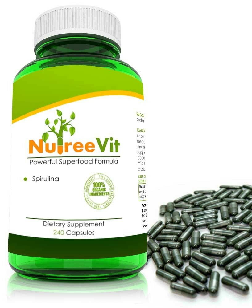 PURE ORGANIC SPIRULINA EXTRACT 240 CAPSULES