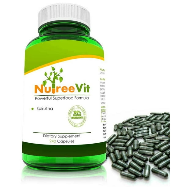 PURE ORGANIC SPIRULINA EXTRACT 240 CAPSULES