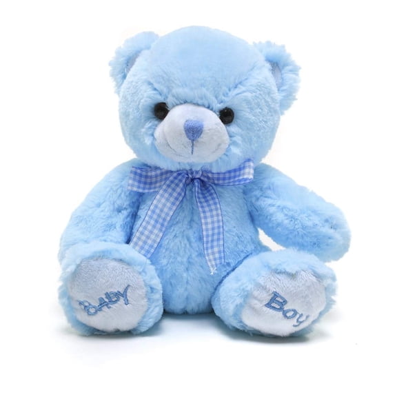 Made by Aliens Adorable Teddy Bear for Babies 9 Inches Plush Stuffed Animal Toy for Girls and Boys Ideal Gift for Valentines Day, Christmas, Birthday and Holidays (Blue)