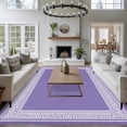 thumbnail image 4 of Area Rug 72×108in, Retro Greece Purple Back Pattern Floor Carpet Living Room Rug, Abstract Geometric Texture Non-Slip Welcome Mat Indoor Rugs for Bedroom Dining Room, 4 of 9