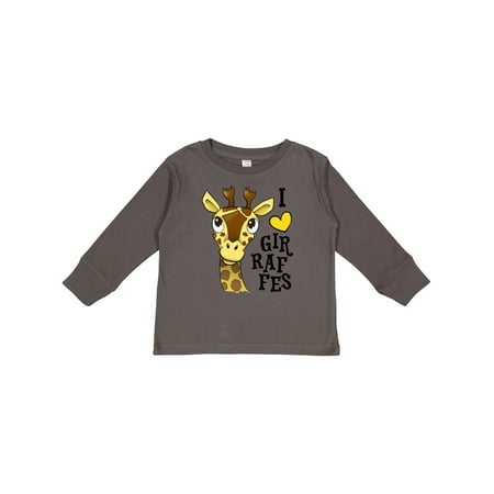 

Inktastic I Love Giraffes Gift Toddler Boy or Toddler Girl Long Sleeve T-Shirt