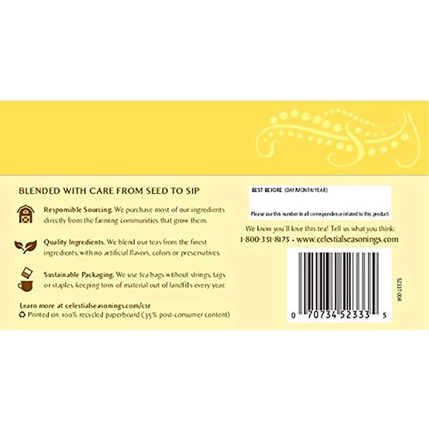 (3 pack) Celestial Seasonings Herbal Tea Caffeine Free Jammin' Lemon Ginger - 20 Tea Bags