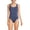 Mediterranean Blue Shine, variant on Women's Long Chlorine Resistant Shine X-Back High Leg Soft Cup Tugless One Piece Swimsuit