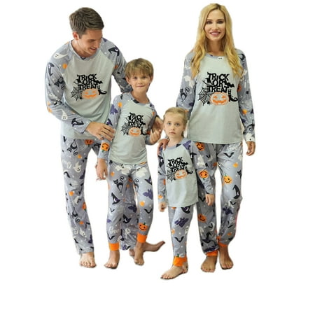 

Youweixiong Family Parent-Child Matching Halloween Pajamas Set Holiday Pumpkin Sleepwear Xmas PJS Set for Couples
