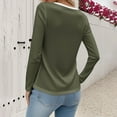 thumbnail image 6 of Hueook Womens Spring Tops Oversized Peplum Tops Women's Long Sleeve Top Temperament Splicing Fake Two-piece Long Sleeved T-shirt Fashionable Waist Cinching and Basic Shirt Army Green M, 6 of 7