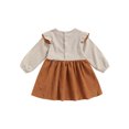 thumbnail image 3 of Kmbangi Baby Long Sleeve Dress with Ruffle Decoration, Flower Corduroy, 3 of 9