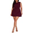 thumbnail image 3 of Laqbezok Women's Plus Size Sleeveless A-Line Mini Dress, Casual Round Neck Solid Color Sundress, Elegant Fit and Flare Cocktail Party Gown, 3 of 6