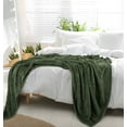 thumbnail image 4 of REGALWOVEN Luxury Fleece Bed Blanket Woven Mesh Army Green 78"x90", 4 of 8
