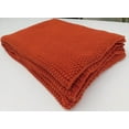 thumbnail image 3 of Drew DeRose Design knitted terracotta throw with tassels, 3 of 4