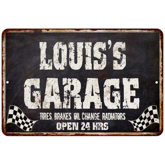 LOUIS'S Garage Black Grunge Sign 8x12 Decor Gift 108120005201
