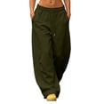 thumbnail image 2 of Wide Leg Sweatpants Women Zaewscy Women's Solid Color Loose-fitting Sweatpants High-waisted Wide-leg Casual Sweatpants Drawstring Elastic Waistband With Pockets., 2 of 7