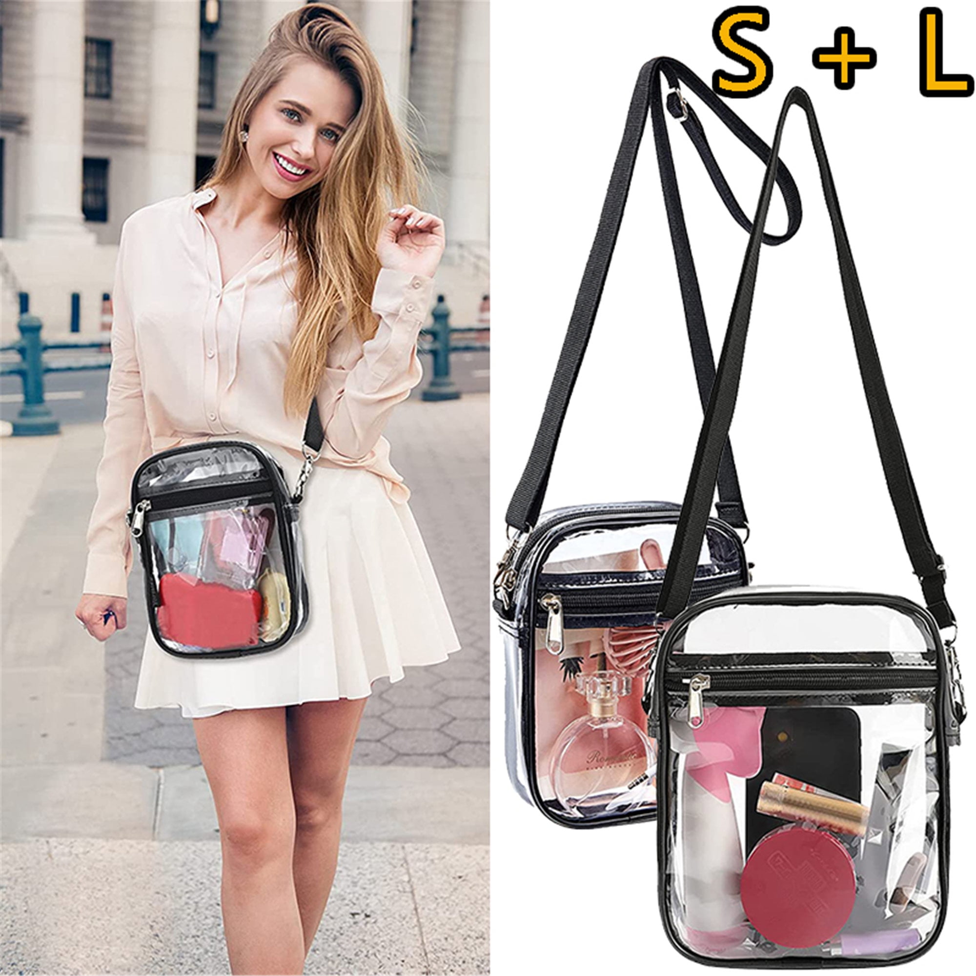 Dicasser Clear Crossbody Bag, Stadium Approved Clear Purse Bag For ...
