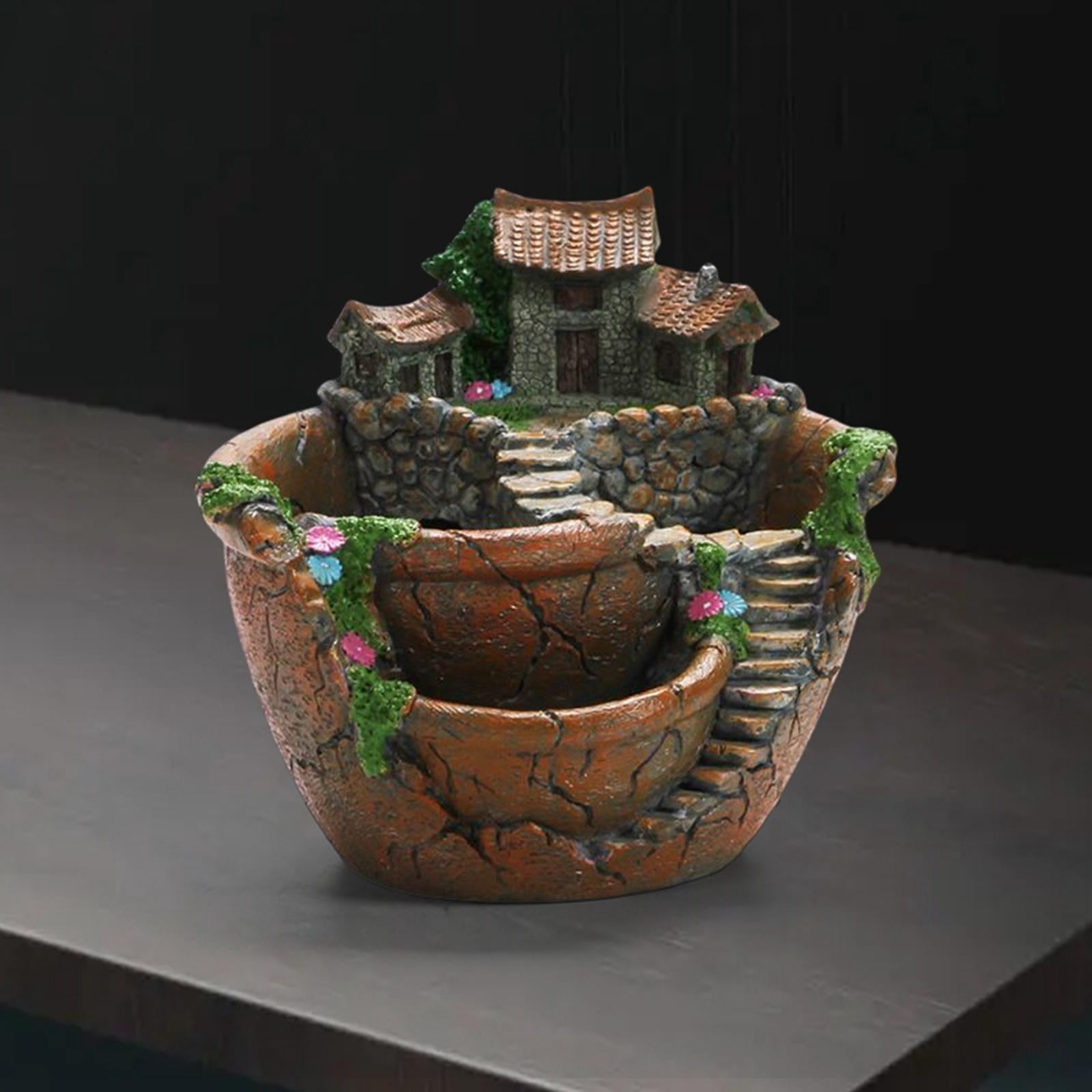 Succulent Plants Planter Flower Pot, Fairy Garden Design Crafts Creative Plant Flowerpot for Cacti Green Plant Balcony Store Orange