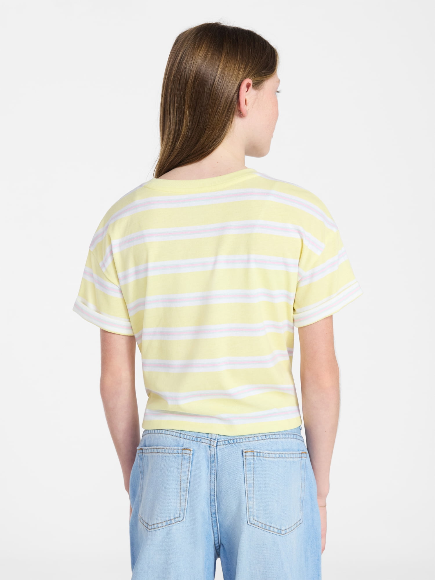 Weekend Academy Girls Stripe Boxy Tee, Sizes 4-18