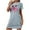 Dark Gray, variant on Plus Size Women's Romantic Heart Print Sleep Dress Short Sleeve Crew Neck Short Dress Soft Polyester Spandex S-2XL for Cozy Home/Lounging