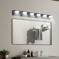 thumbnail image 3 of 45" Black Led Vanity Light - 6-Light Dimmable Bathroom Mirror Fixture Five, 3 of 10
