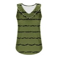 thumbnail image 6 of ZQGJB Sexy Ruffled Trim V Neck Tank Tops for Women Casual Striped Color Block Print Summer Sleeveless Tunic Blouse Loose Fit Dressy Shirts Army Green L, 6 of 6